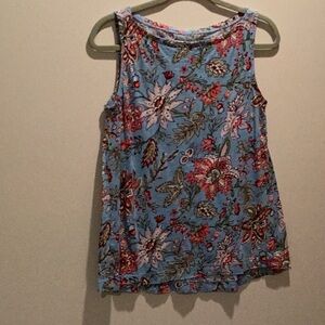 Loft Floral Sleeveless Top - Blue